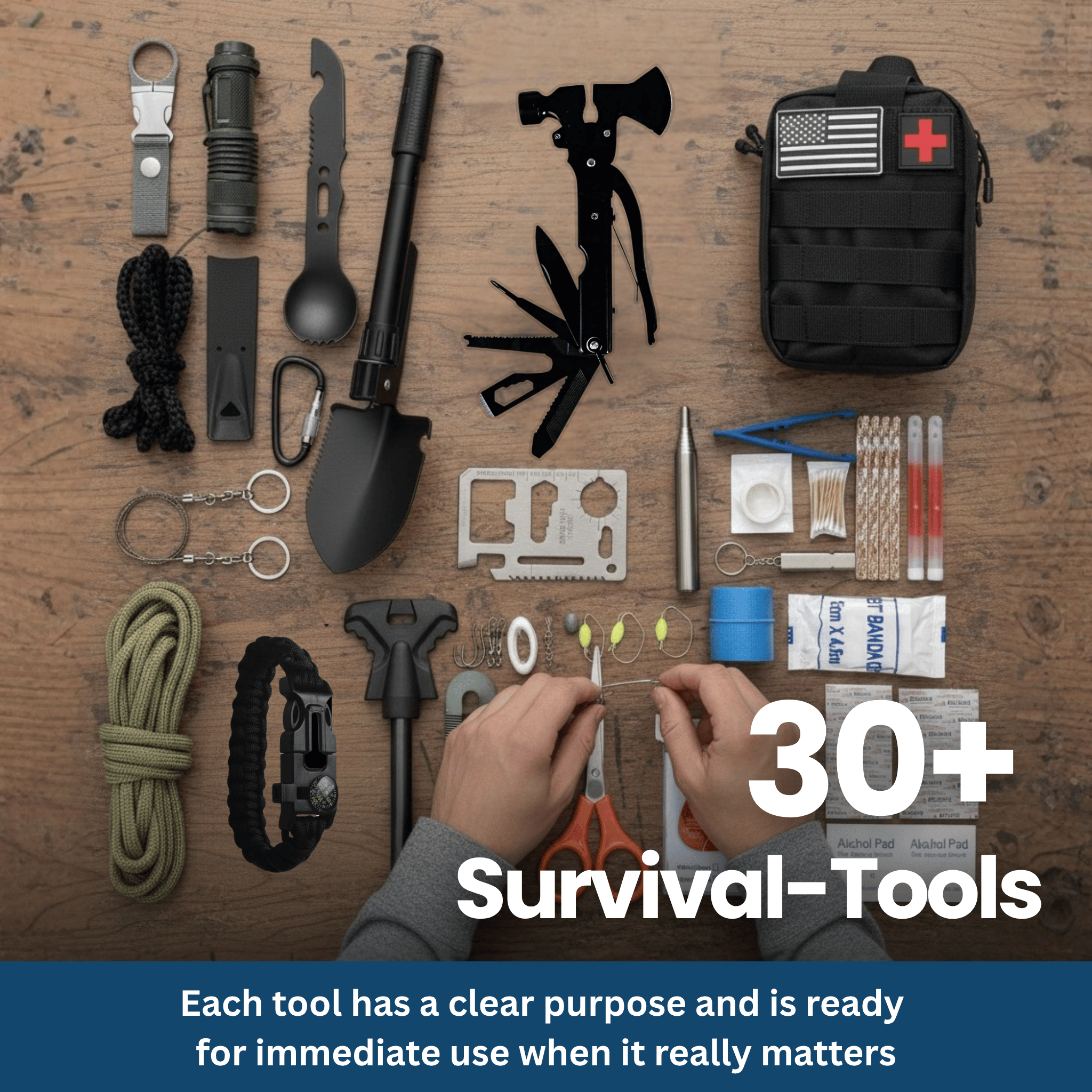 Tactical Emergency Backpack – 30+ Survival Tools in One Compact Kit