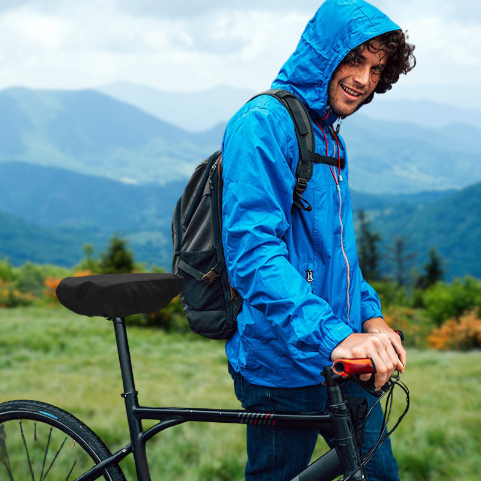 Waterproof bicycle saddle cover