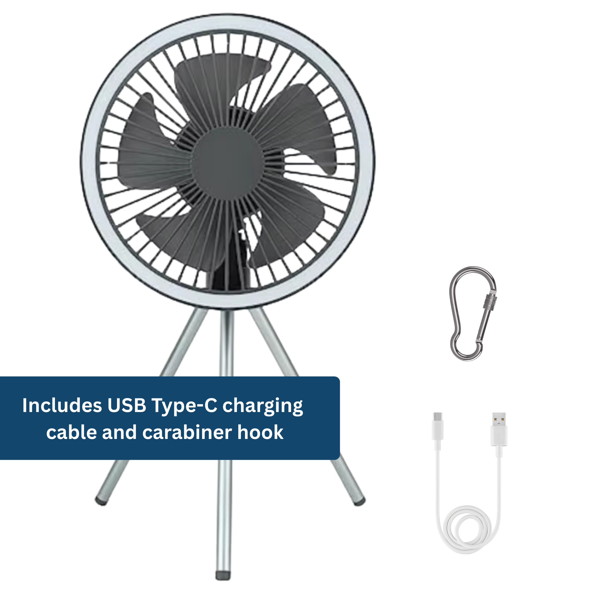 AirBreeze Camping Fan with LED Light