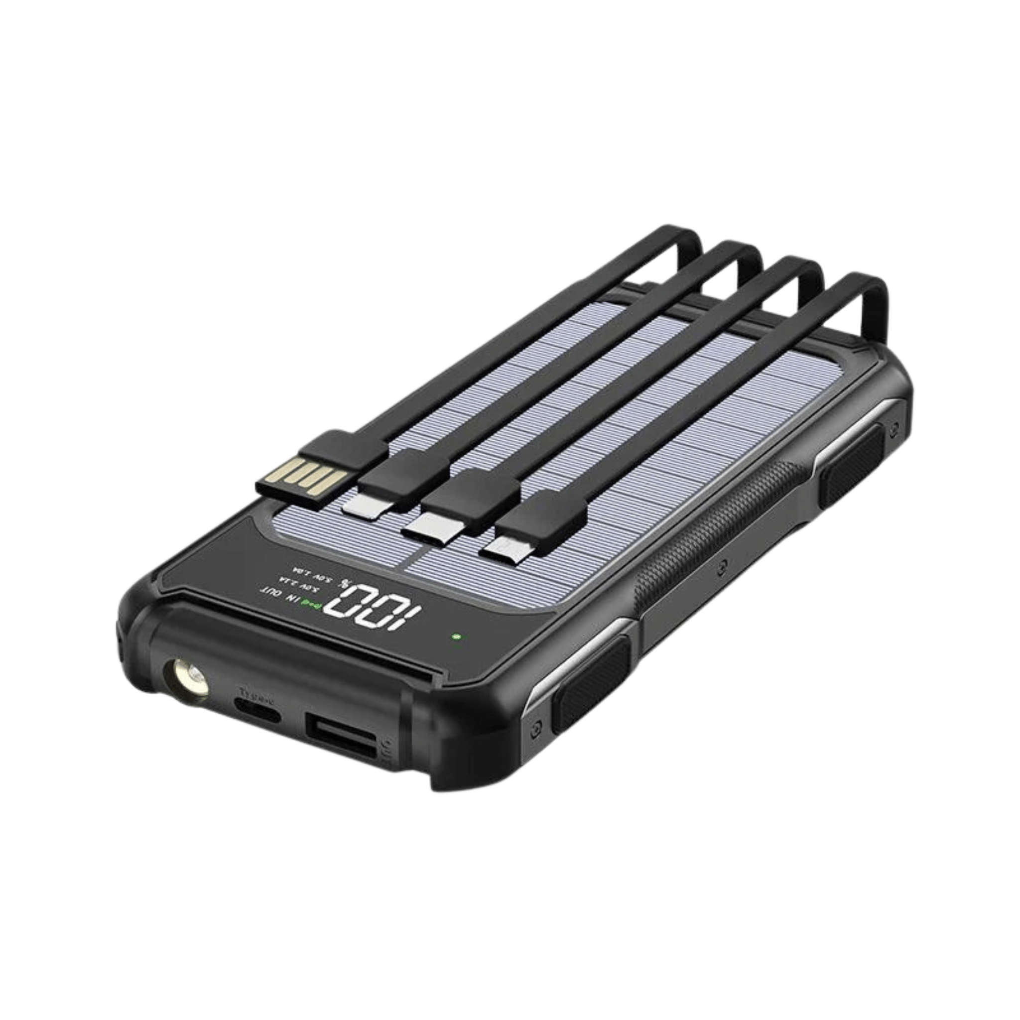 SolarCharge 20K – Powerful Powerbank with Cable & LED Display
