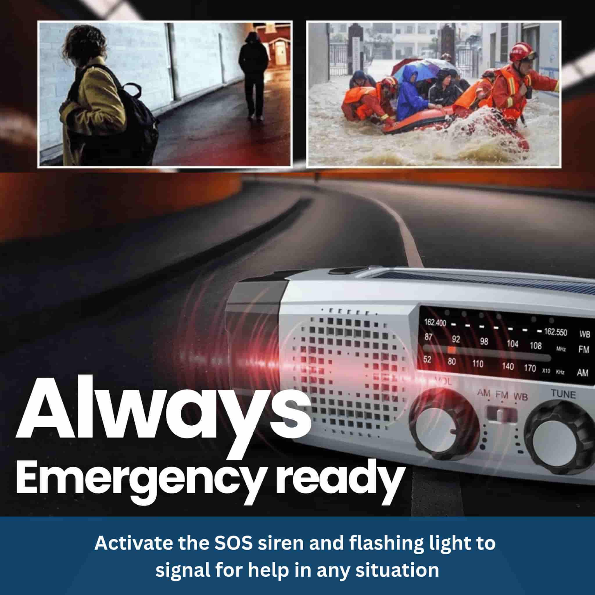 StormGuard 2000 – Solar Emergency Radio with Crank, Light & SOS
