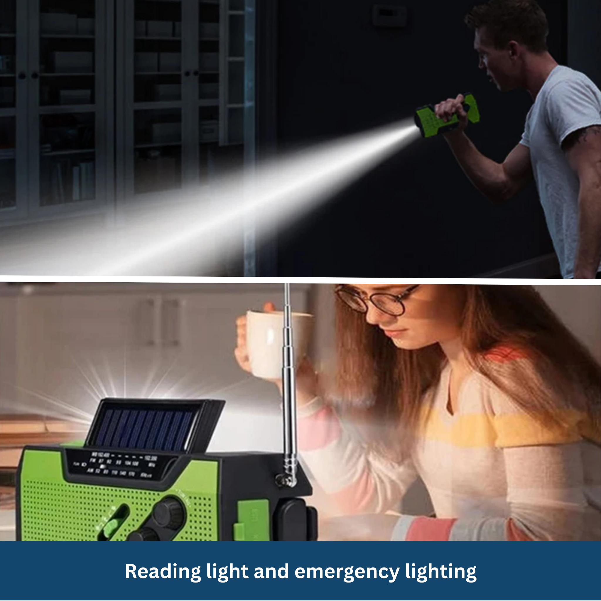 Solar Emergency Radio – All-in-One with 2000mAh Power Battery