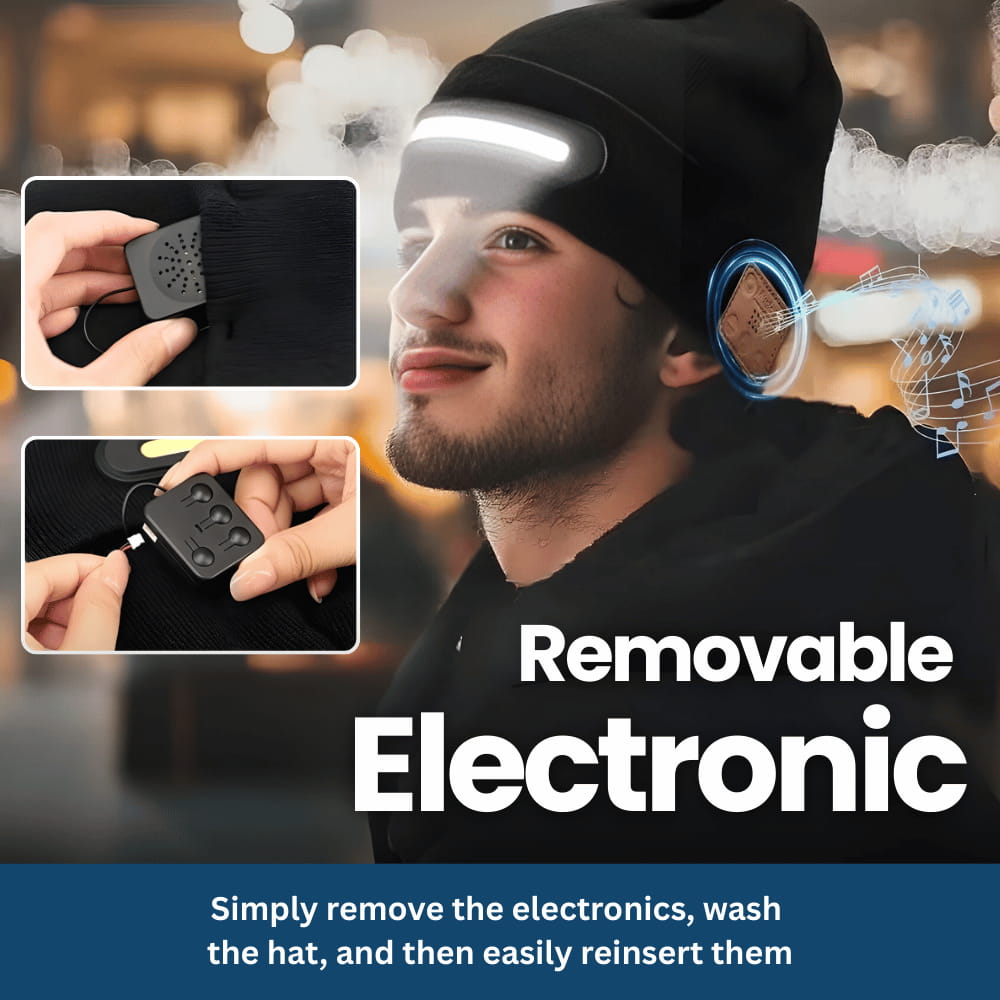 BeamTune – Beanie with Headlamp & Bluetooth Music Function