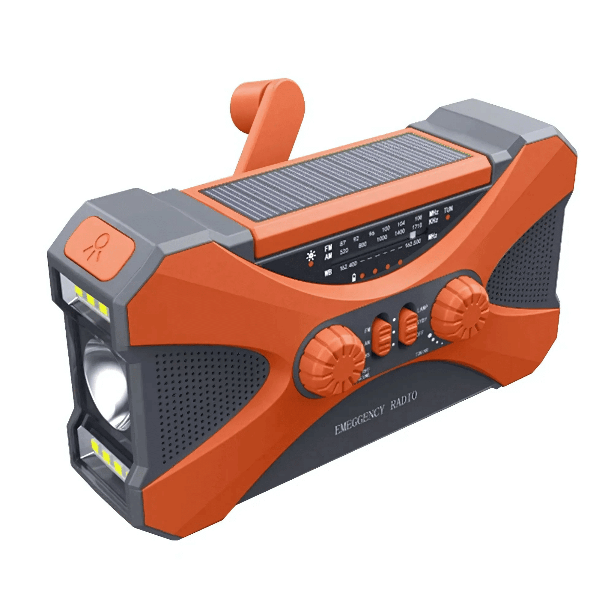 Power Emergency Radio 10,000 mAh – Solar, Hand Crank, LED & SOS