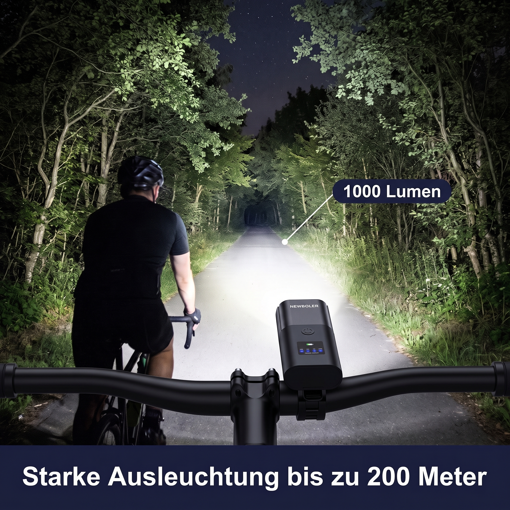 [de] Lumo-Frontlicht – 1000 Lumen, bis zu 200 m