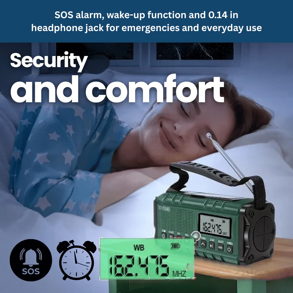 TrailGuard 10K – Solar Radio & Hand-Crank Flashlight