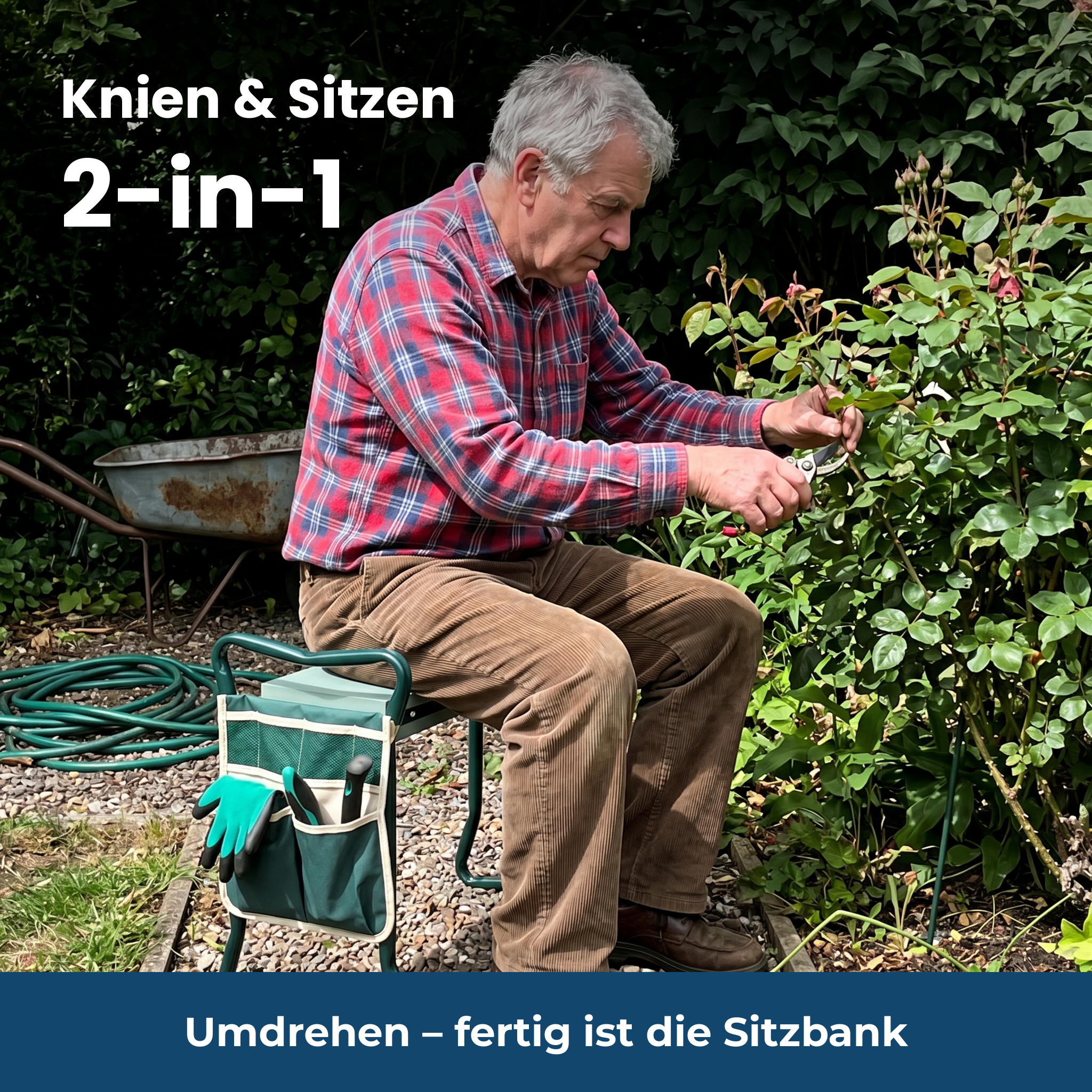 Knien & Sitzen 2-in-1 – GartenFlex PRO als Sitzbank