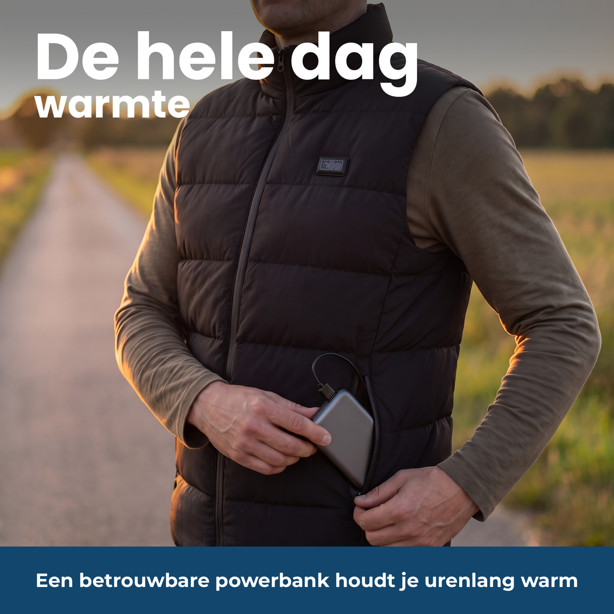 Warmte voor de hele dag met zichtbare powerbank