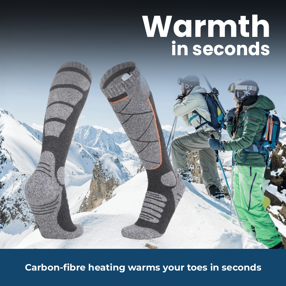 Heated socks with power banks – warmth in seconds on a ski slope