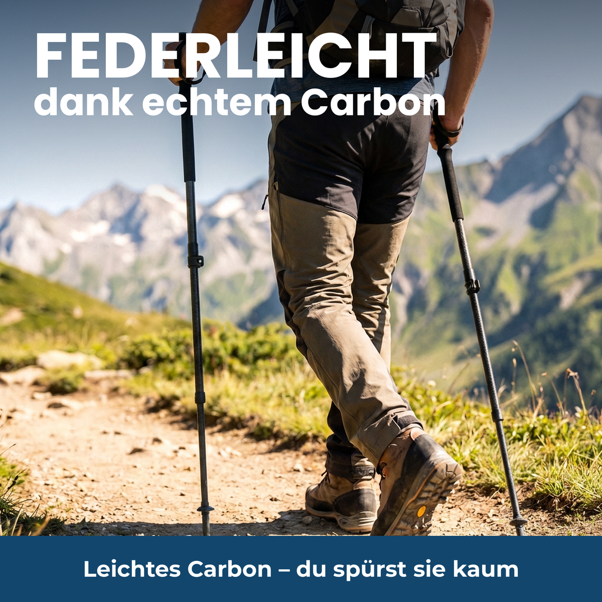 Federleichte Carbon-Wanderstöcke